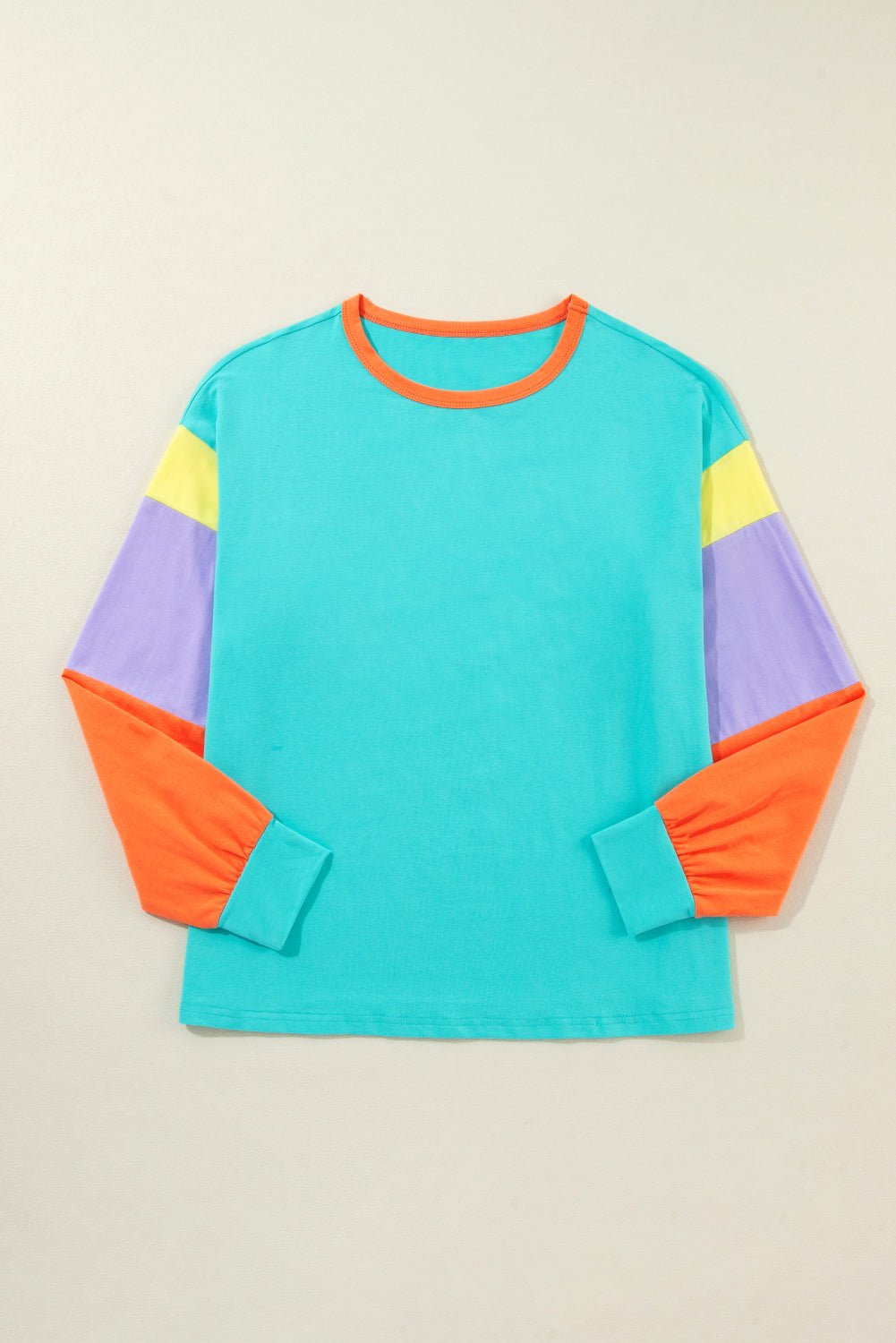 Colorblock Patchwork Long Sleeve Top - Rooted & Reckless Co.