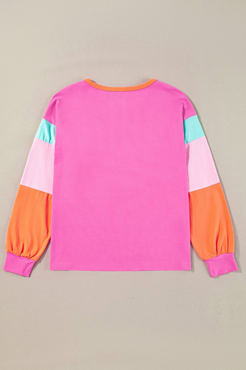 Colorblock Patchwork Long Sleeve Top - Rooted & Reckless Co.