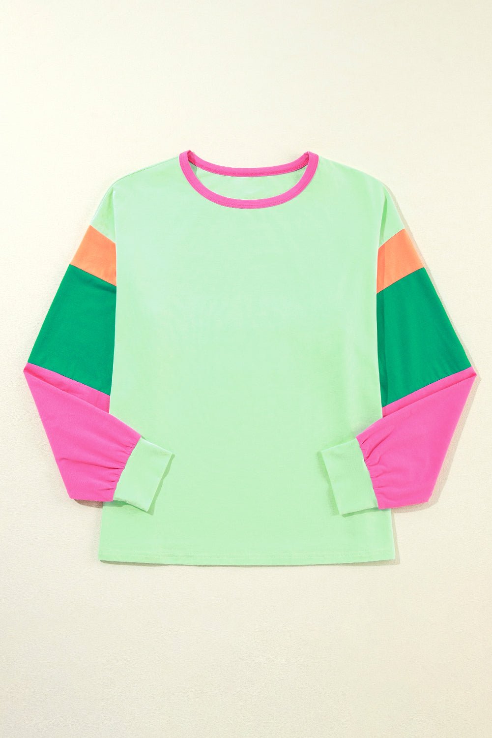 Colorblock Patchwork Long Sleeve Top - Rooted & Reckless Co.
