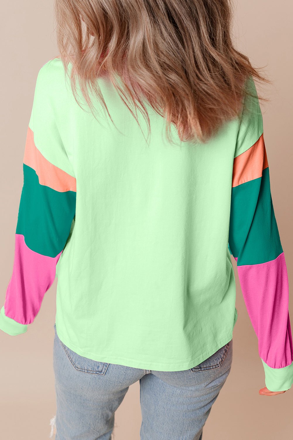 Colorblock Patchwork Long Sleeve Top - Rooted & Reckless Co.