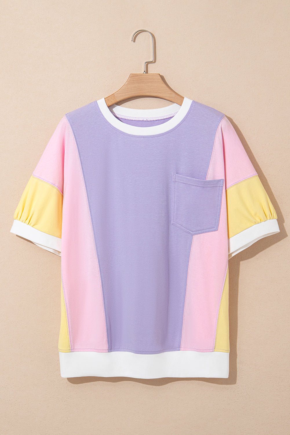 Colorblock Patchwork Short Sleeve Oversized T-Shirt - Rooted & Reckless Co.