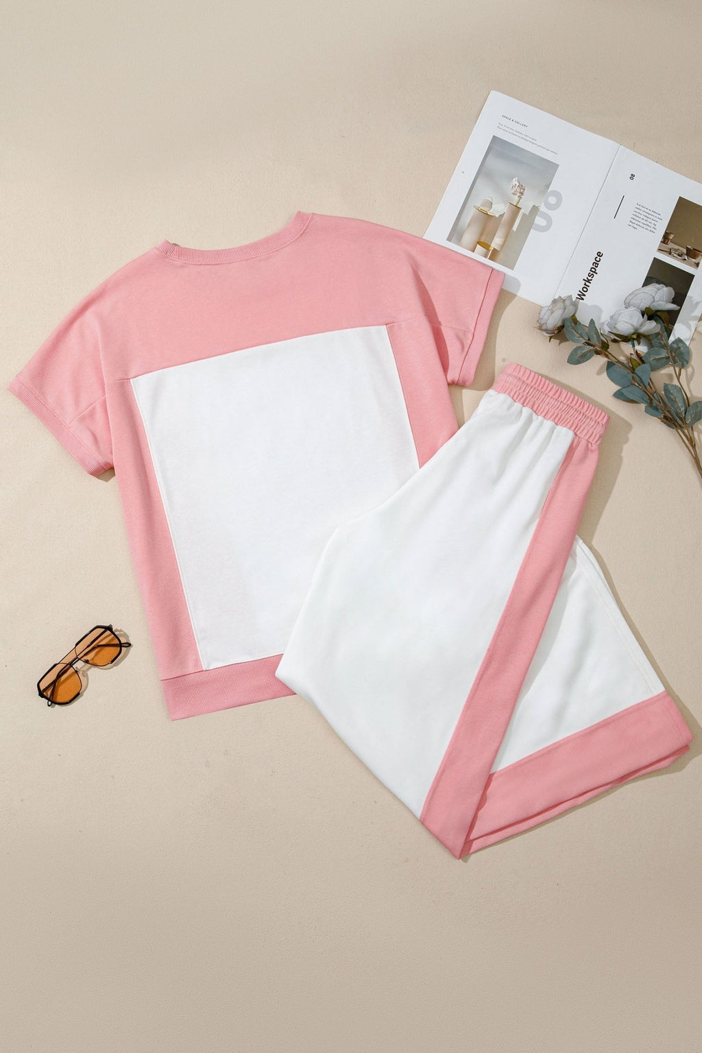 Colorblock Patchwork Tee & Drawstring Pant Set - Rooted & Reckless Co.
