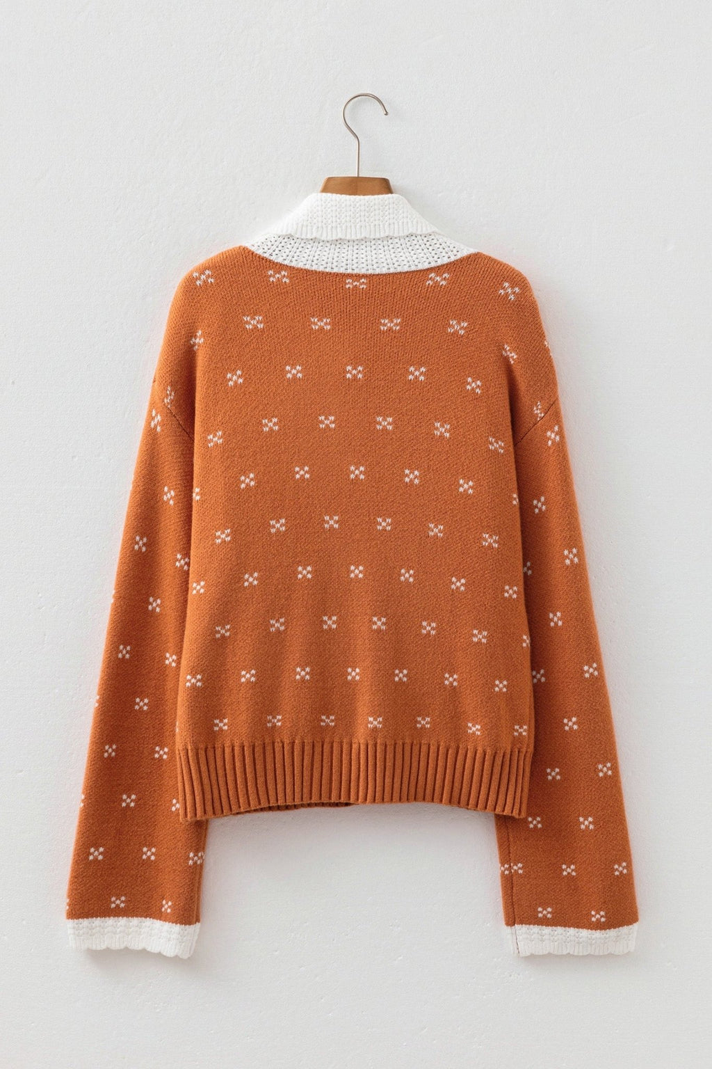 Colorblock Peter Pan Collar Long Sleeve Buttoned Cardigan - Rooted & Reckless Co.