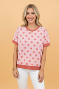 Colorblock Polka Dot Short Sleeve Tee - Rooted & Reckless Co.