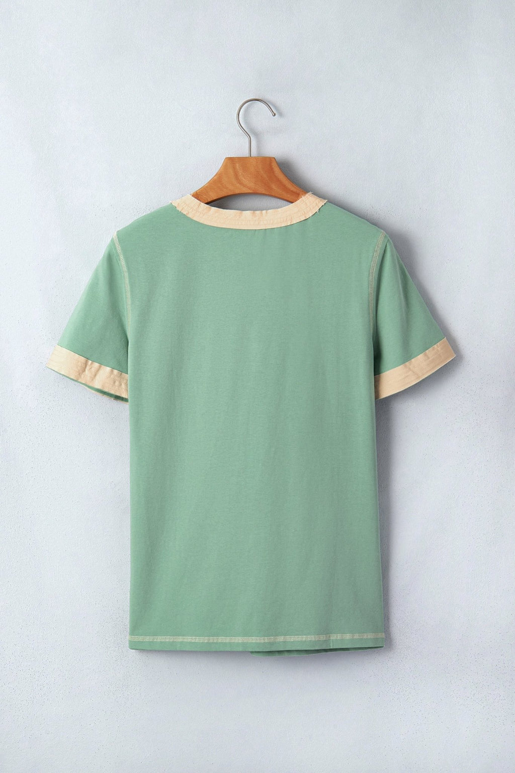 Colorblock Raw Seam Buttoned Henley Tee - Rooted & Reckless Co.