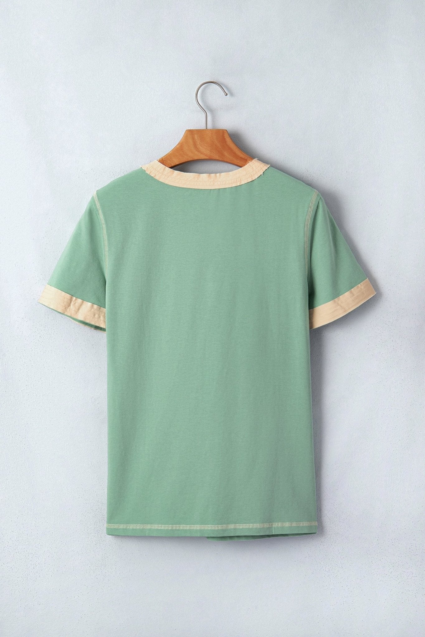 Colorblock Raw Seam Buttoned Henley Tee - Rooted & Reckless Co.