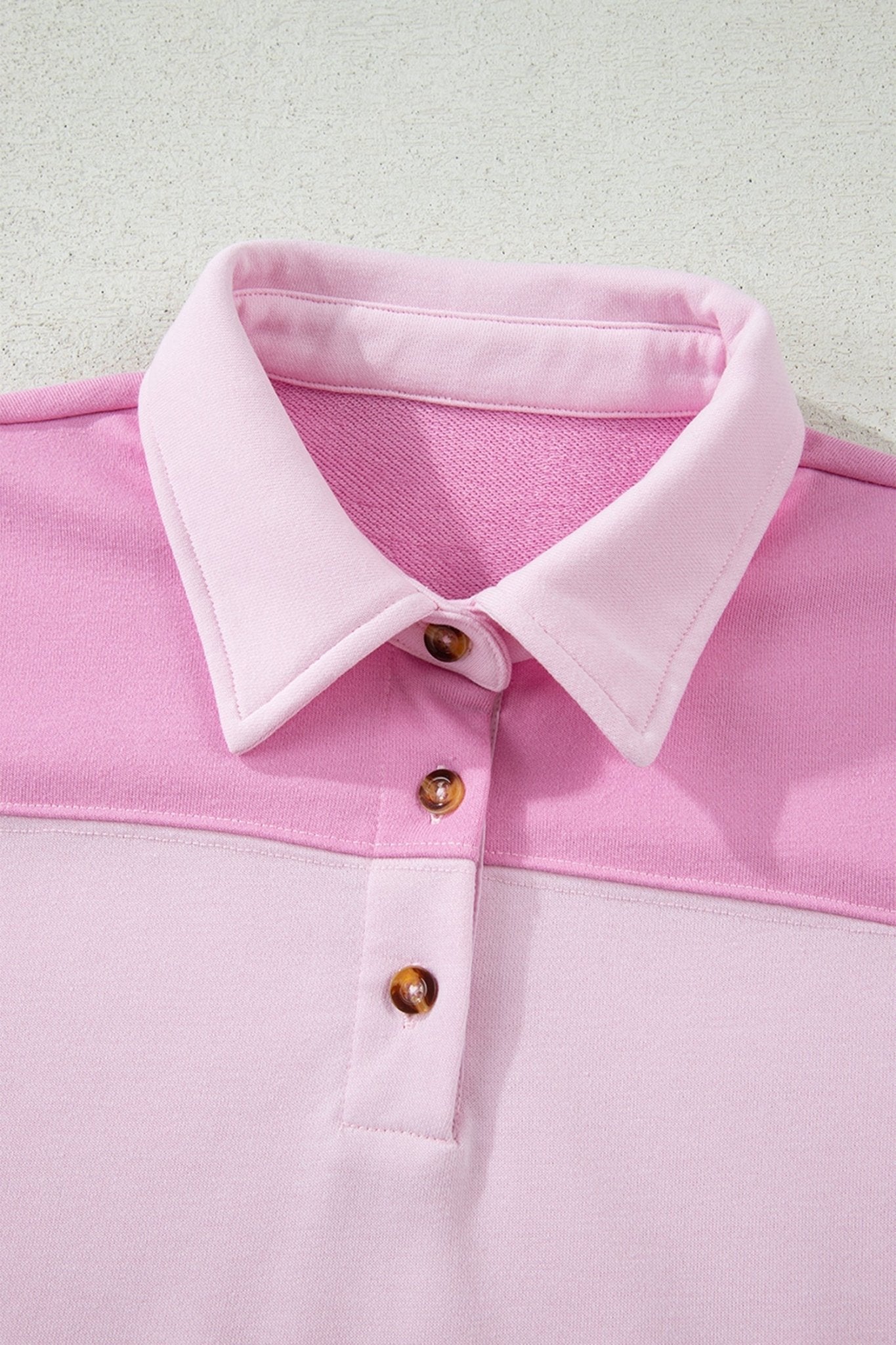 Colorblock Raw Seam Buttoned Polo Collar Dress - Rooted & Reckless Co.