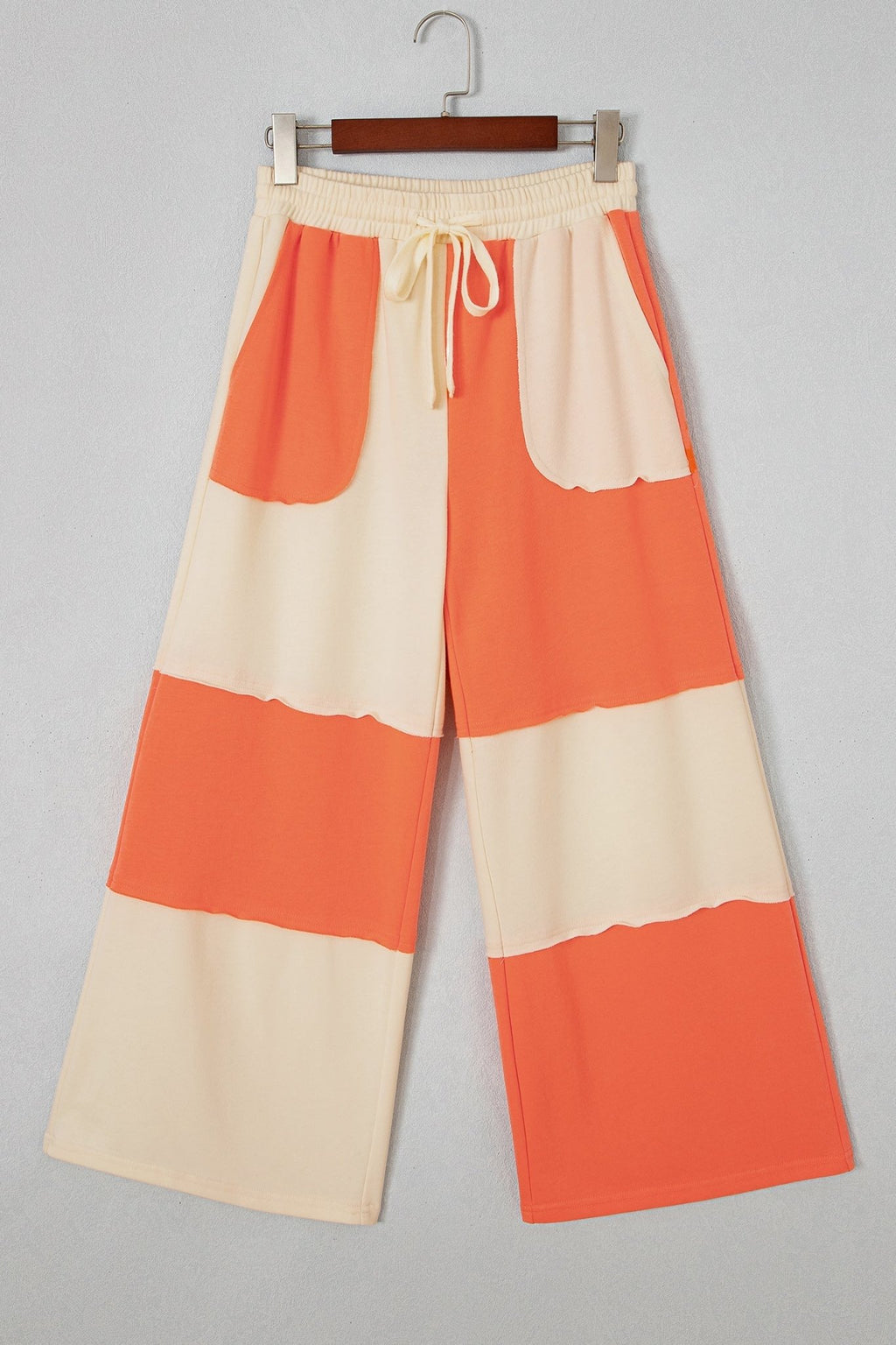 Colorblock Raw Seam Wide Leg Ankle Length Pants - Rooted & Reckless Co.