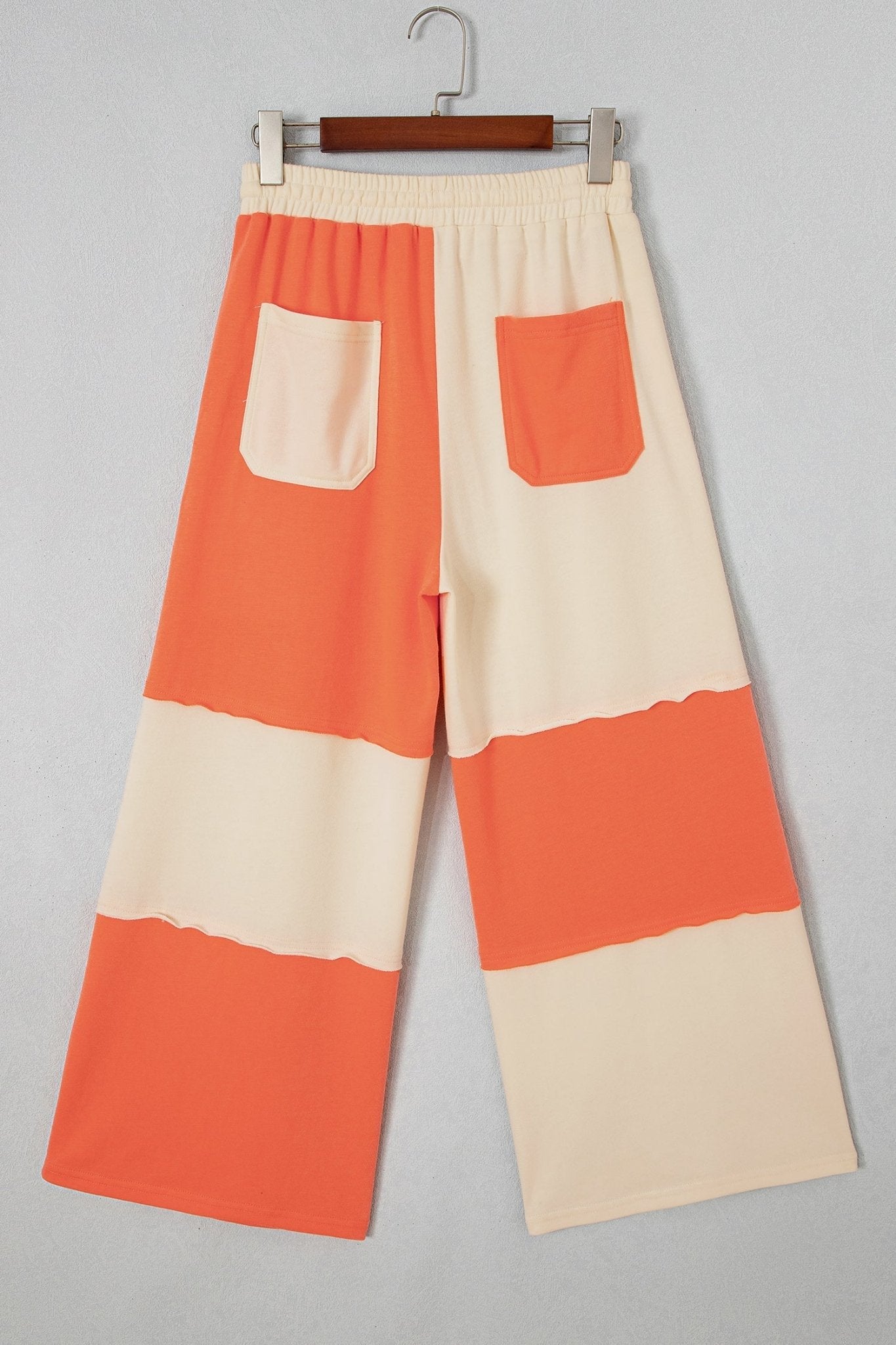 Colorblock Raw Seam Wide Leg Ankle Length Pants - Rooted & Reckless Co.