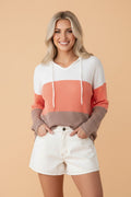 Colorblock Ribbed Hooded Pullover Long Sleeve Top - Rooted & Reckless Co.