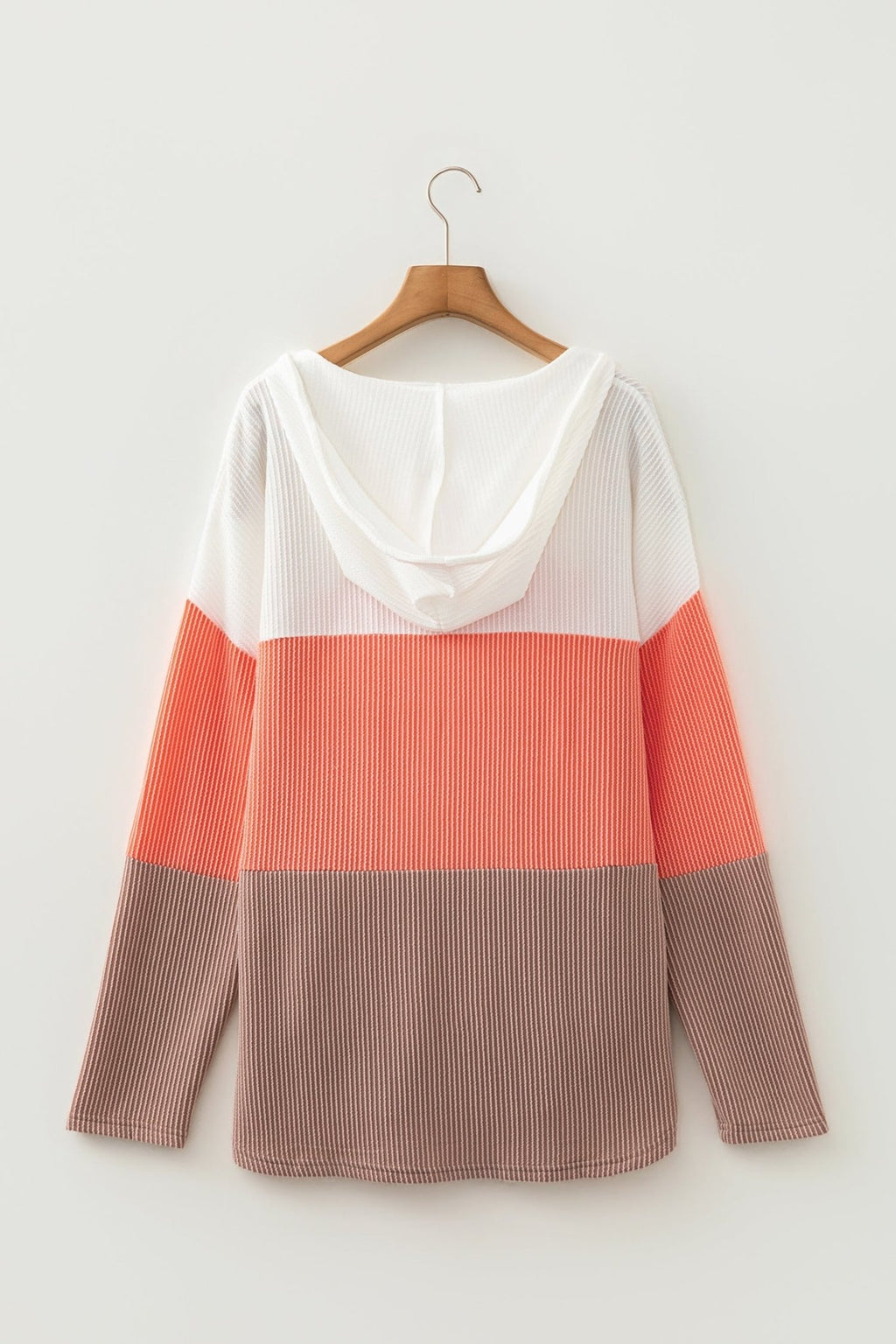 Colorblock Ribbed Hooded Pullover Long Sleeve Top - Rooted & Reckless Co.