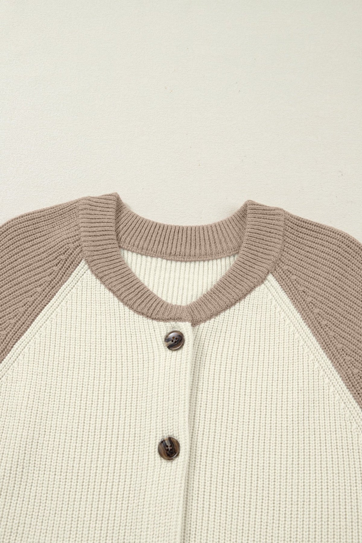 Colorblock Ribbed Knit Buttoned Sweater Cardigan - Rooted & Reckless Co.