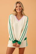Colorblock Ribbed V-Neck & Skort Athleisure Set - Rooted & Reckless Co.