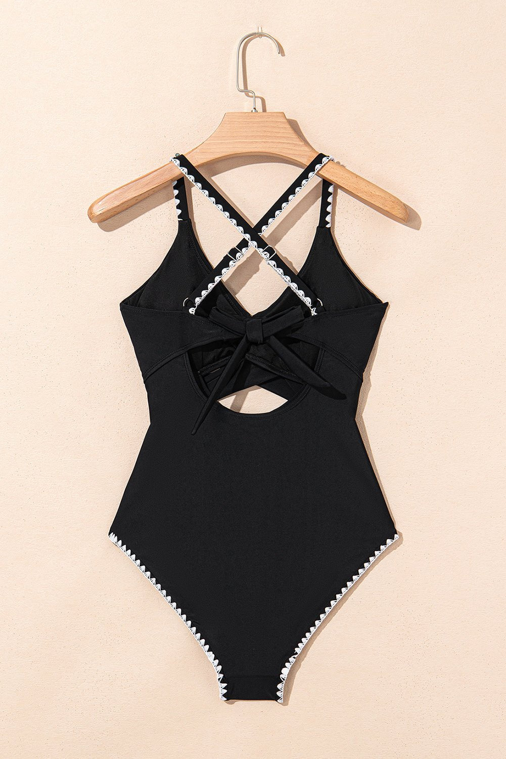 Colorblock Ric-Rac Trim Cutout Swimsuit - Rooted & Reckless Co.