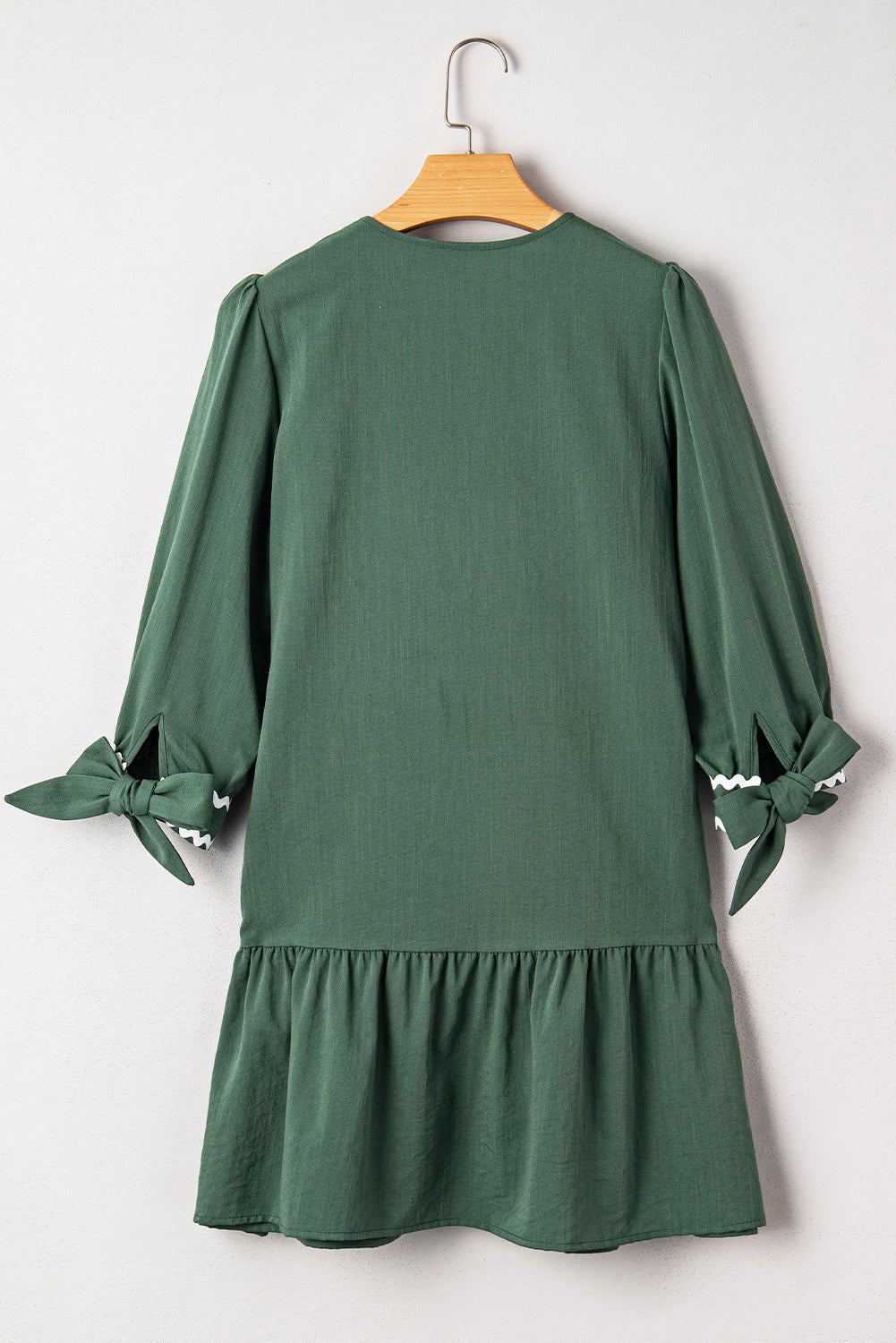 Colorblock Ricrac Trim Button 3/4 Sleeves Mini Dress - Rooted & Reckless Co.