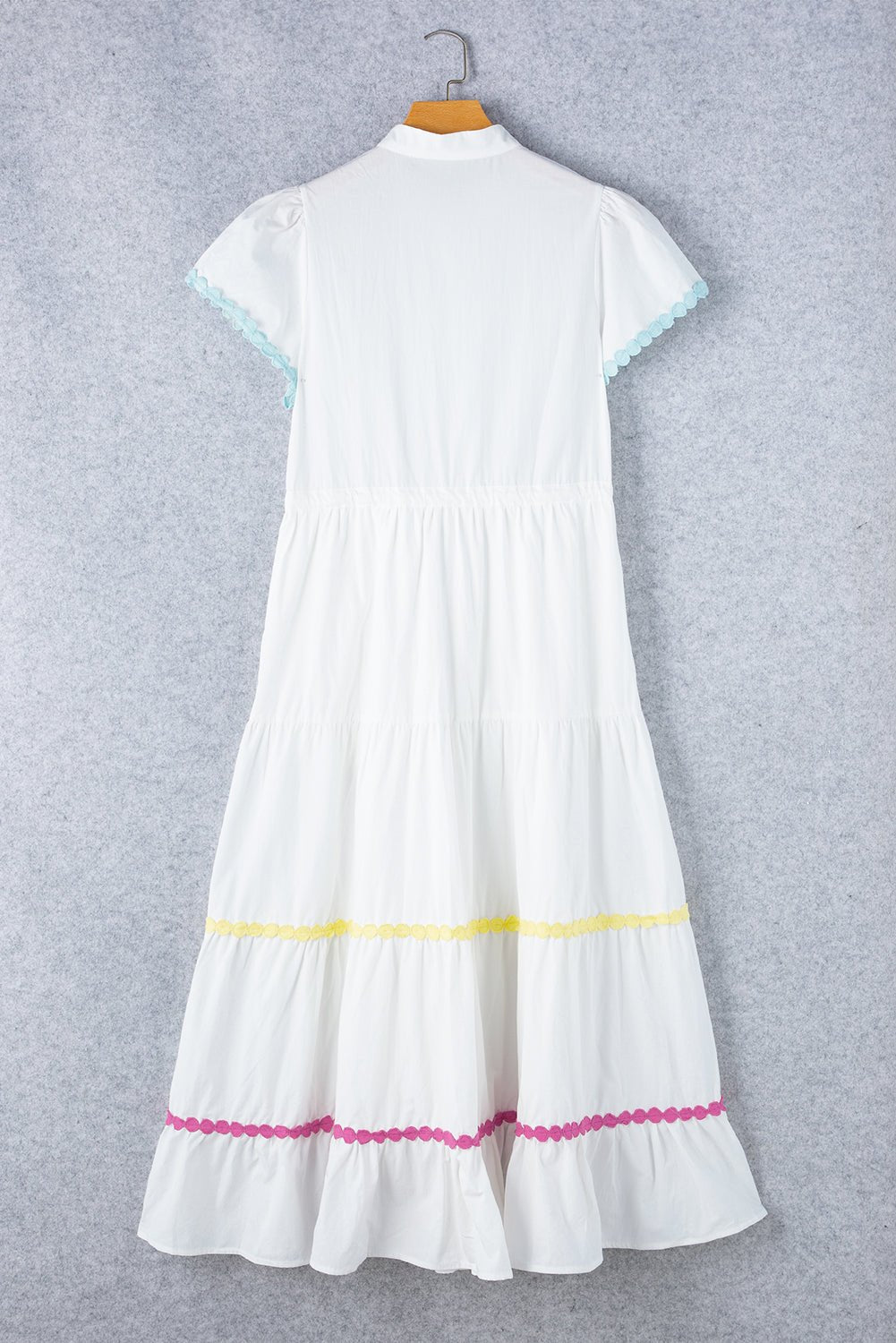 Colorblock Ricrac Trim Drawstring Waist Dress - Rooted & Reckless Co.
