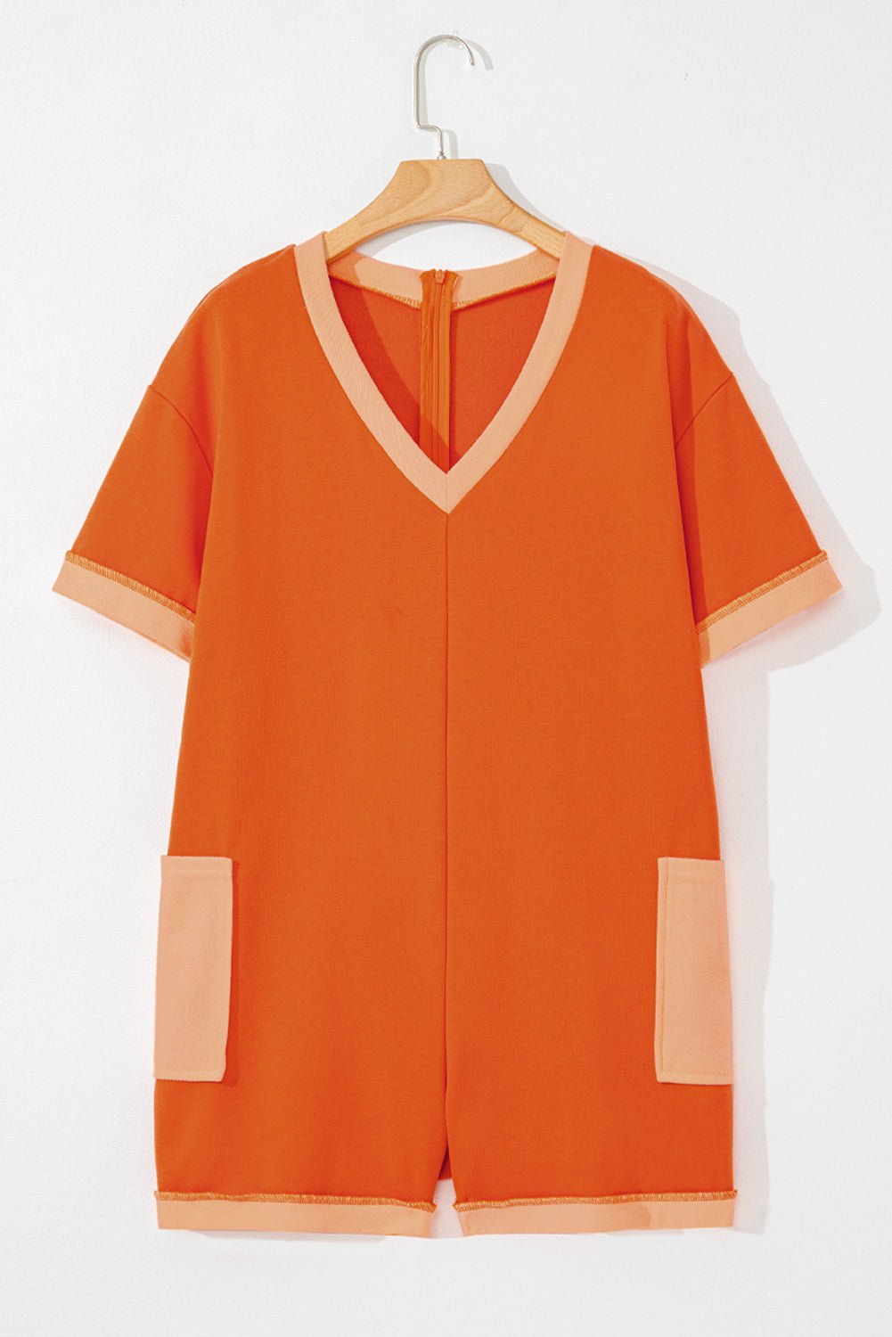 Colorblock Short Sleeve Patched Pocket Romper - Rooted & Reckless Co.