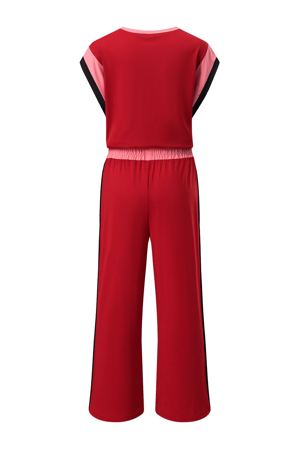 Colorblock Short Sleeve Top & Wide Leg Pants Set - Rooted & Reckless Co.