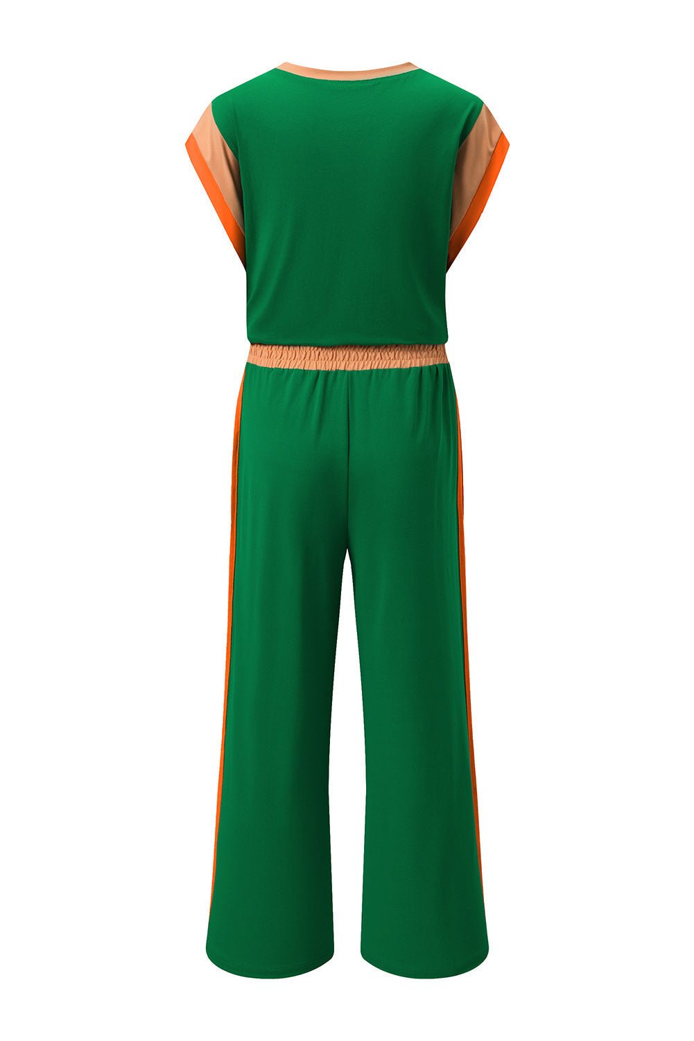 Colorblock Short Sleeve Top & Wide Leg Pants Set - Rooted & Reckless Co.