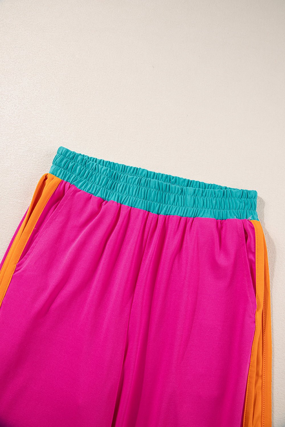 Colorblock Short Sleeve Top & Wide Leg Pants Set - Rooted & Reckless Co.