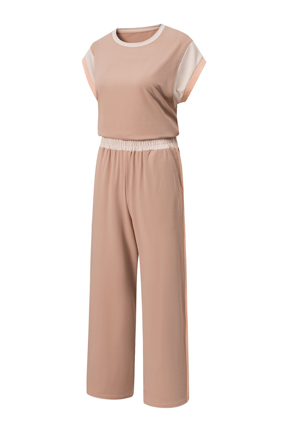 Colorblock Short Sleeve Top & Wide Leg Pants Set - Rooted & Reckless Co.