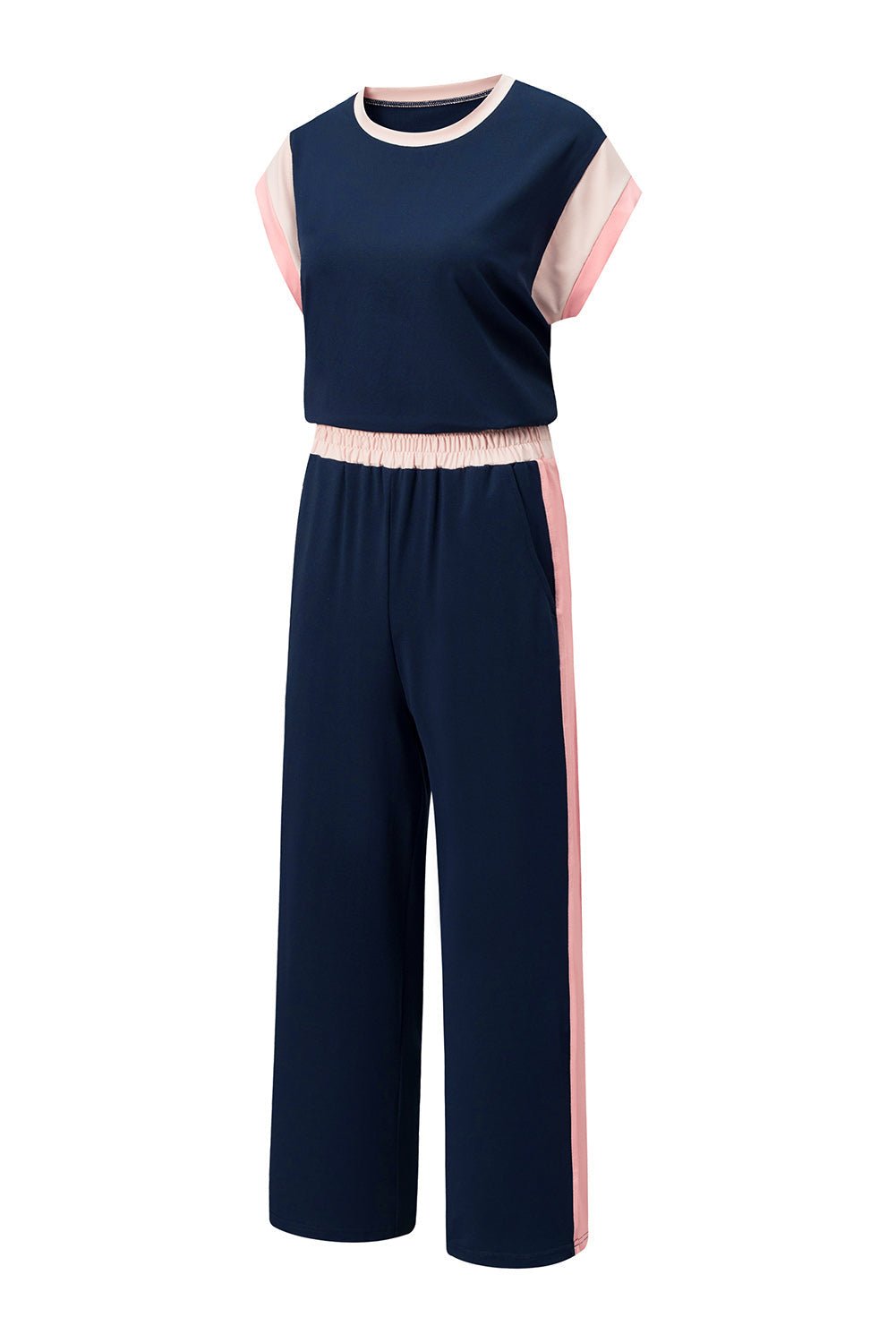 Colorblock Short Sleeve Top & Wide Leg Pants Set - Rooted & Reckless Co.