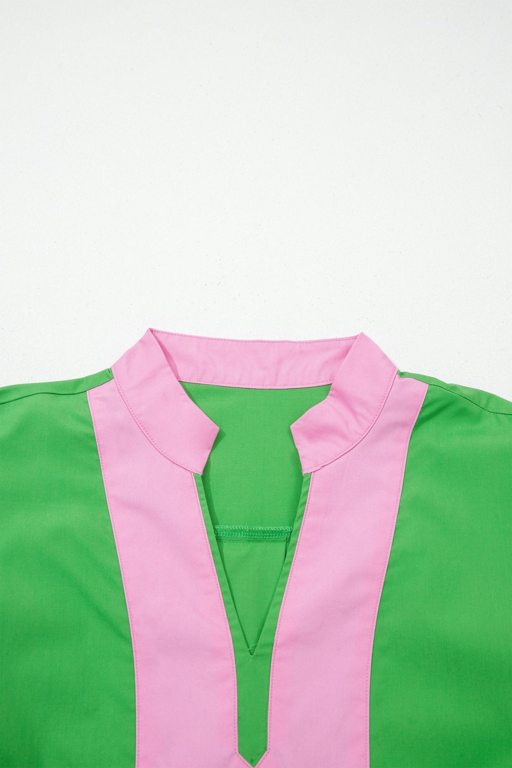 Colorblock Split Neck Puff Sleeve Mini Dress - Rooted & Reckless Co.