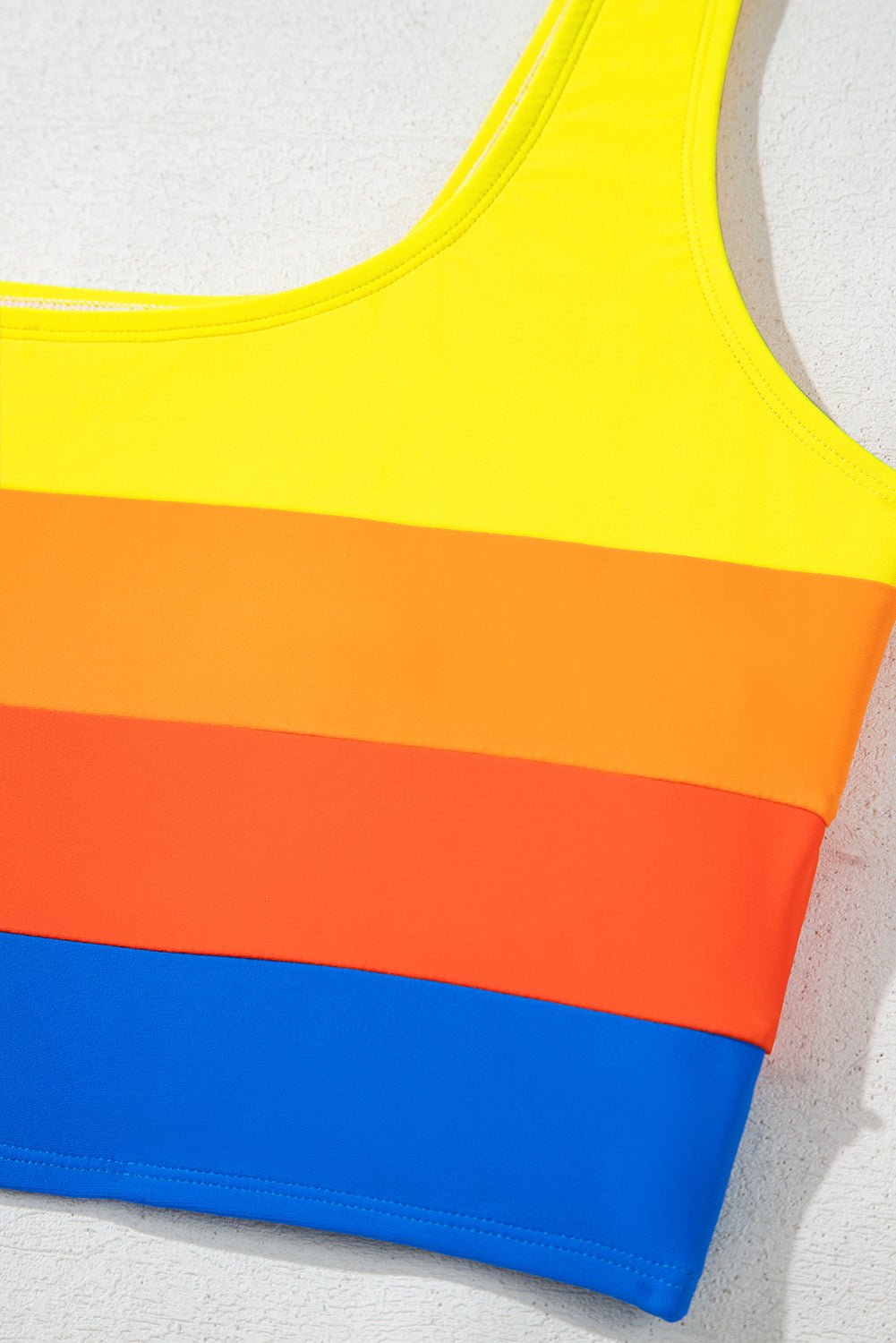Colorblock Square Neck Top & High Waist Bikini Set - Rooted & Reckless Co.