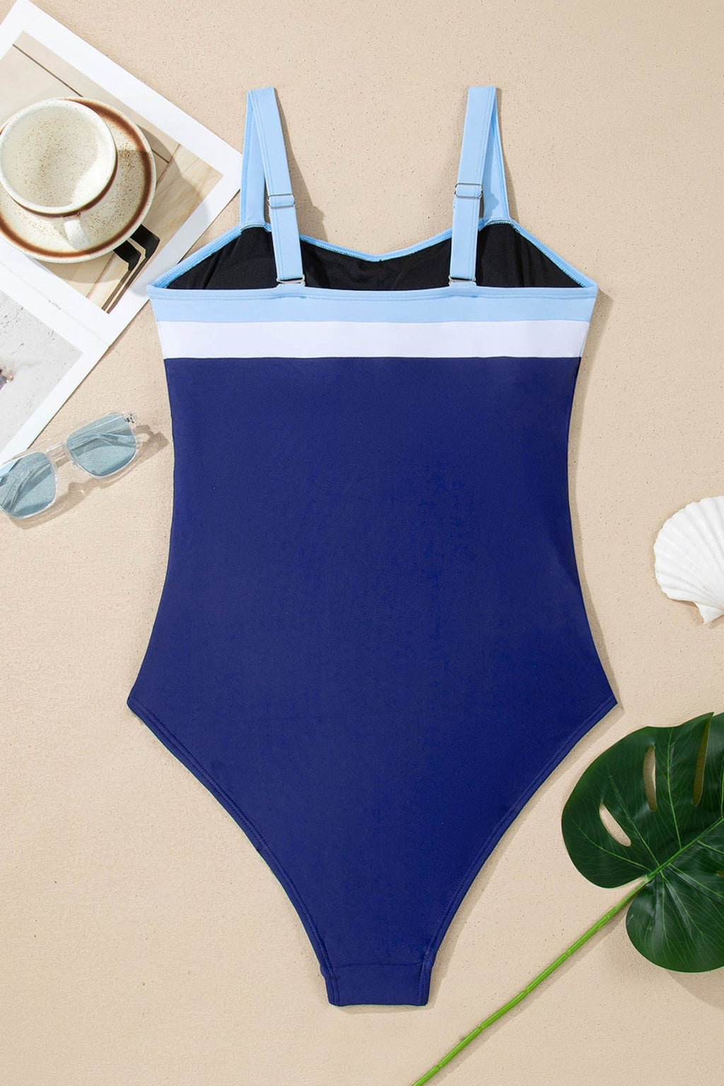 Colorblock Square Neckline One-Piece Swimsuit - Rooted & Reckless Co.