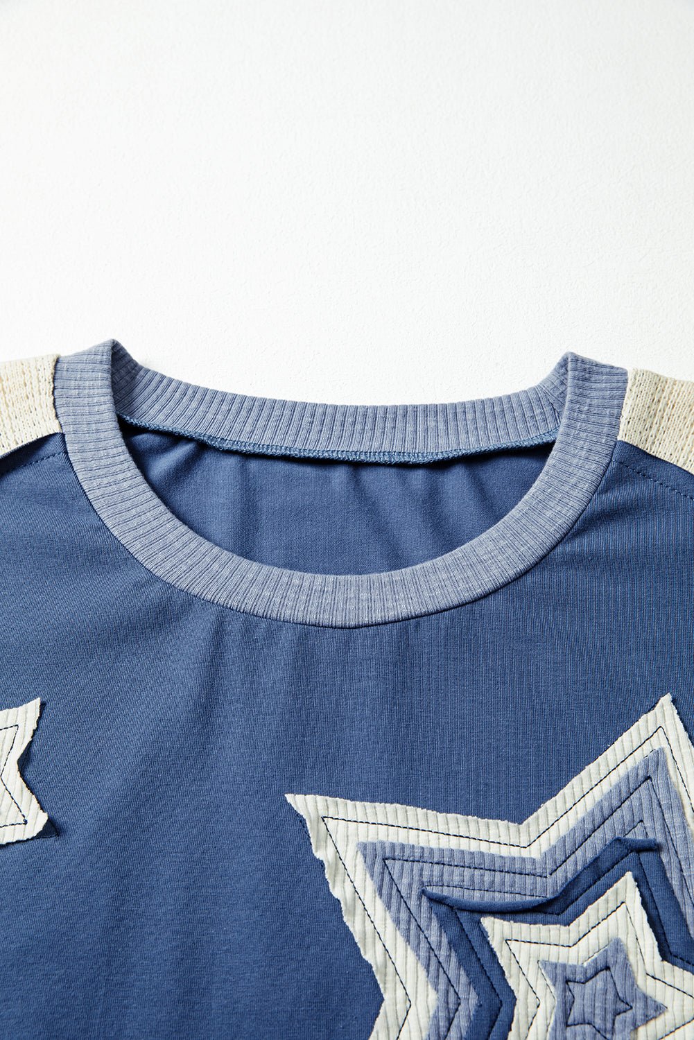 Colorblock Star Patchwork Long Sleeve Top - Rooted & Reckless Co.