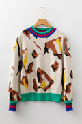 Colorblock Stripe Contrast Ribbed Knit Sweater - Rooted & Reckless Co.