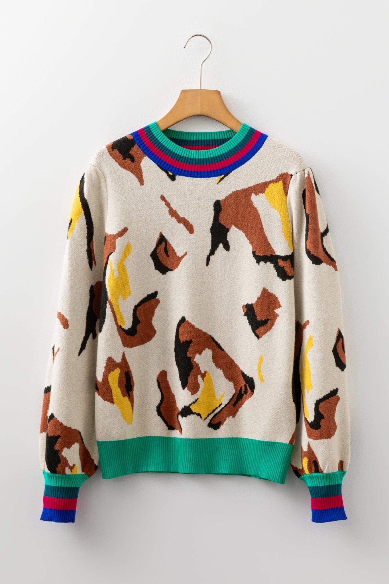 Colorblock Stripe Contrast Ribbed Knit Sweater - Rooted & Reckless Co.