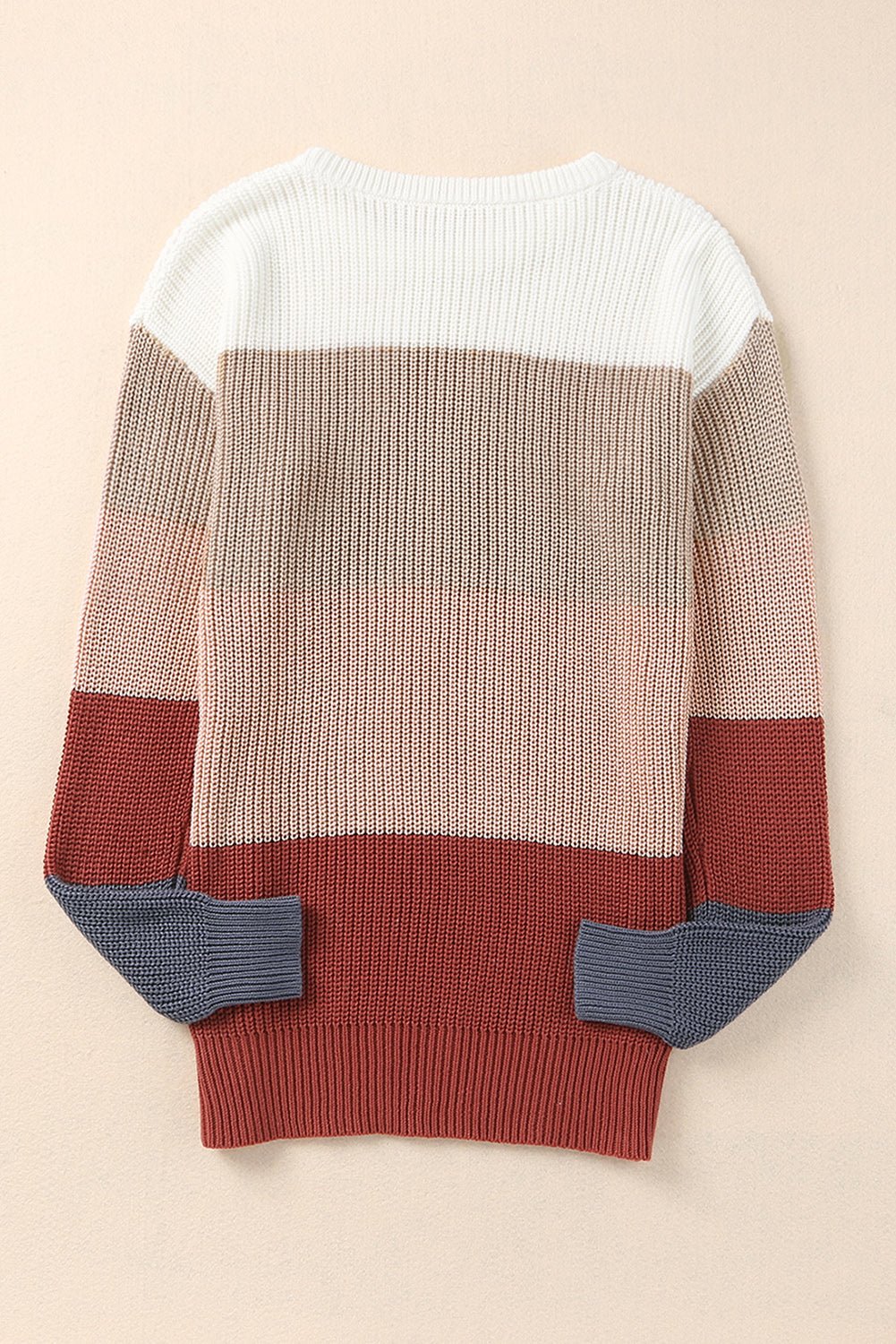 Colorblock Stripe Round Neck Pullover Sweater - Rooted & Reckless Co.