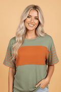 Colorblock Stripe Short Sleeve T-Shirt - Rooted & Reckless Co.