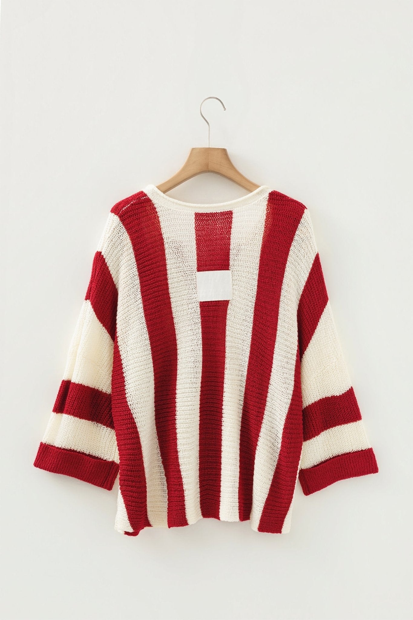Colorblock Stripe V-Neck 3/4 Sleeve Sweater - Rooted & Reckless Co.