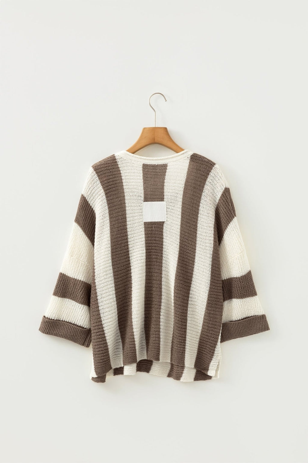 Colorblock Stripe V-Neck 3/4 Sleeve Sweater - Rooted & Reckless Co.