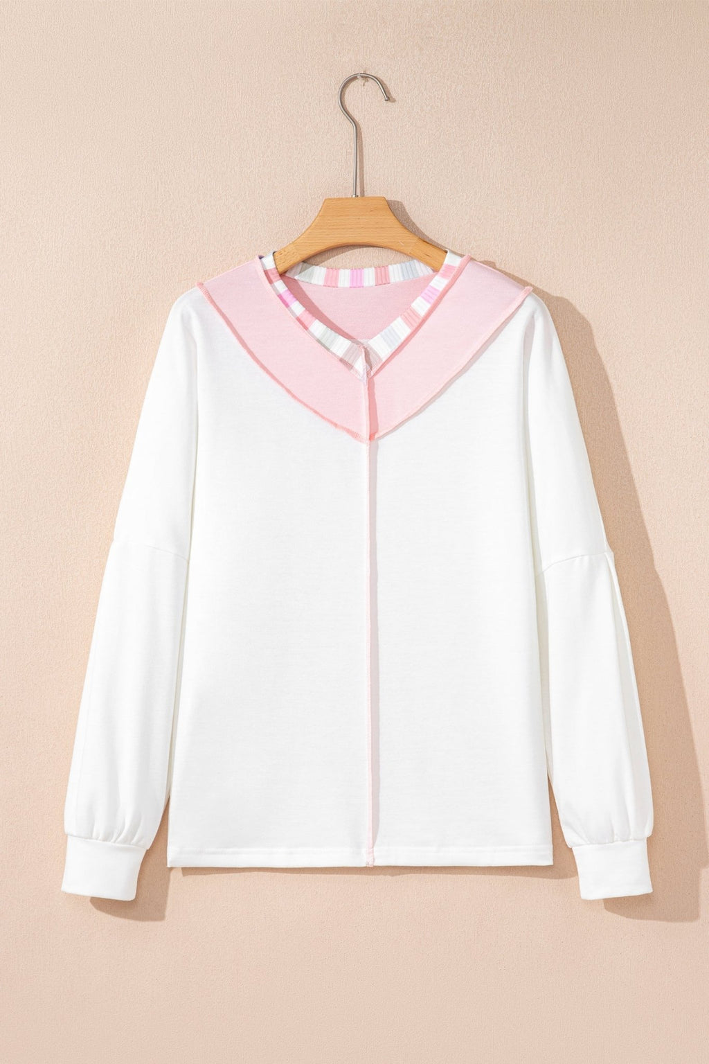 Colorblock Stripe V-Neck Long Sleeve Top - Rooted & Reckless Co.