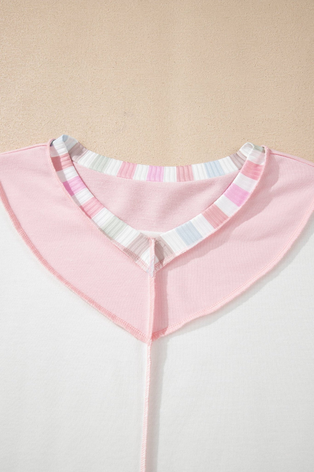 Colorblock Stripe V-Neck Long Sleeve Top - Rooted & Reckless Co.