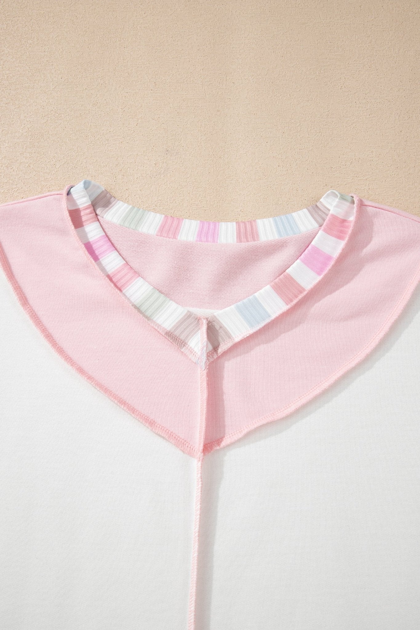 Colorblock Stripe V-Neck Long Sleeve Top - Rooted & Reckless Co.
