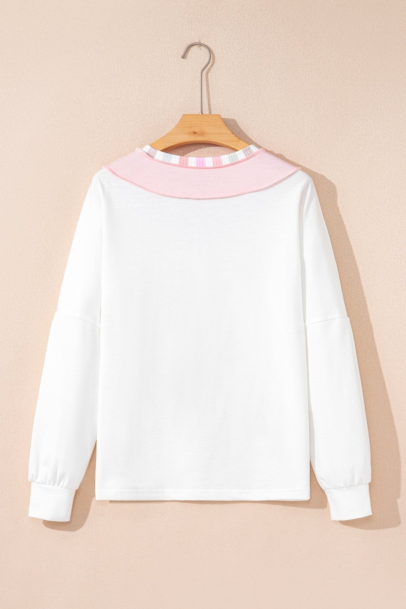 Colorblock Stripe V-Neck Long Sleeve Top - Rooted & Reckless Co.