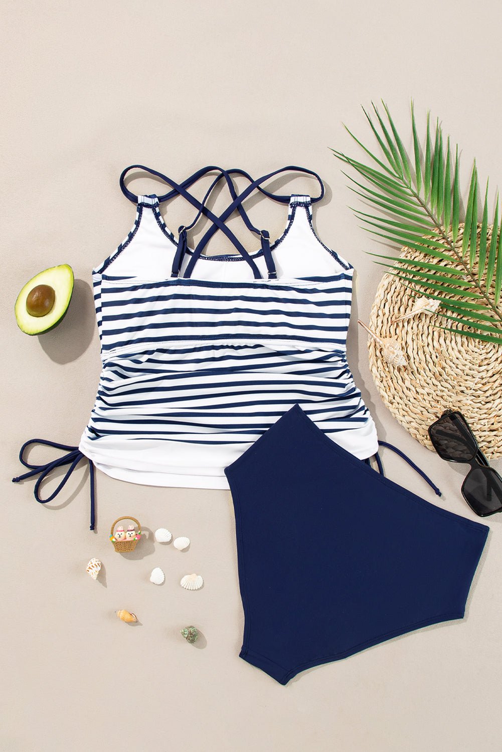 Colorblock Tankini Top & High Waist Bikini Set - Rooted & Reckless Co.