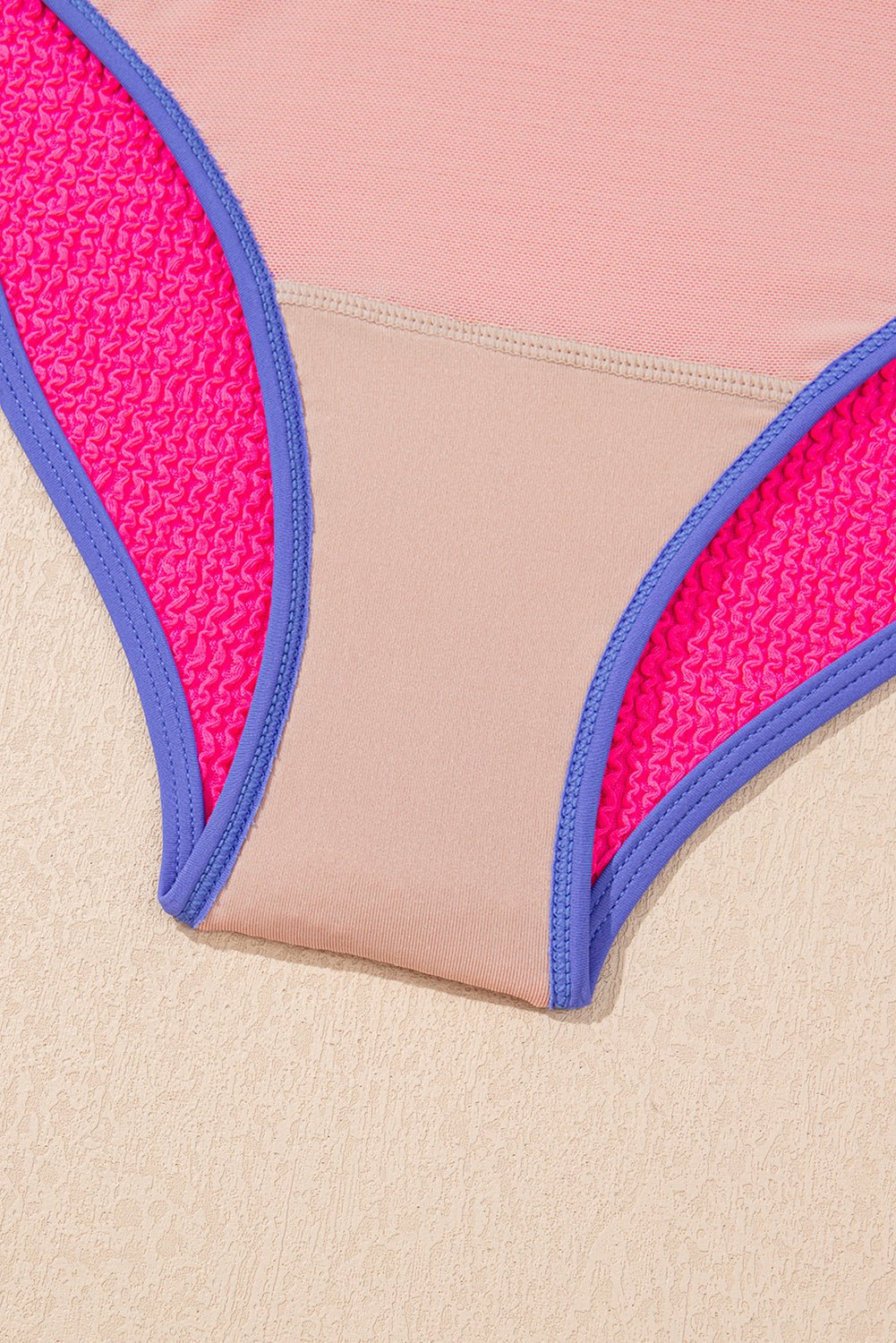 Colorblock Textured Patchwork One-Piece Swimsuit - Rooted & Reckless Co.