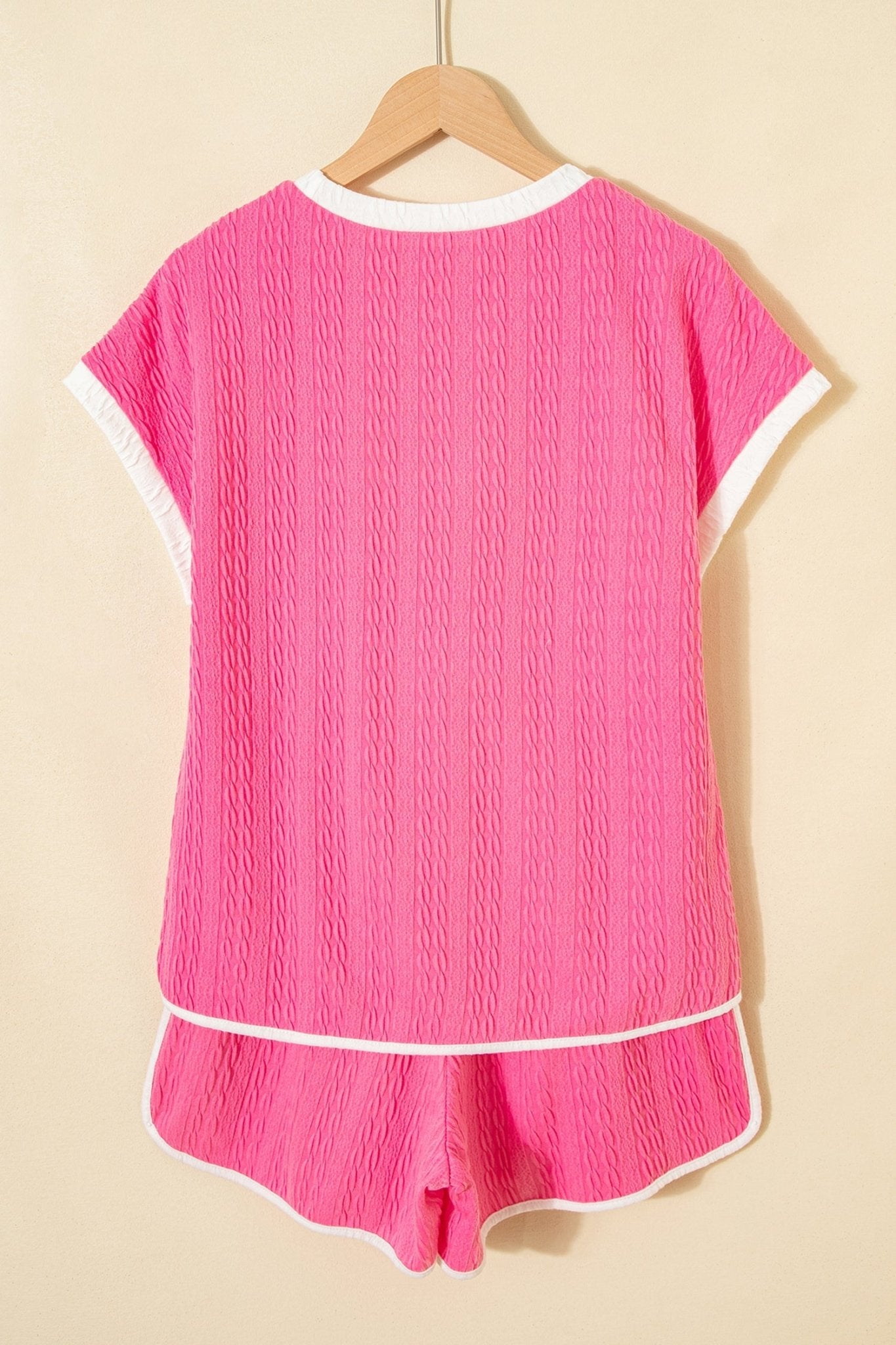 Colorblock Textured Tee & Drawstring Shorts Set - Rooted & Reckless Co.
