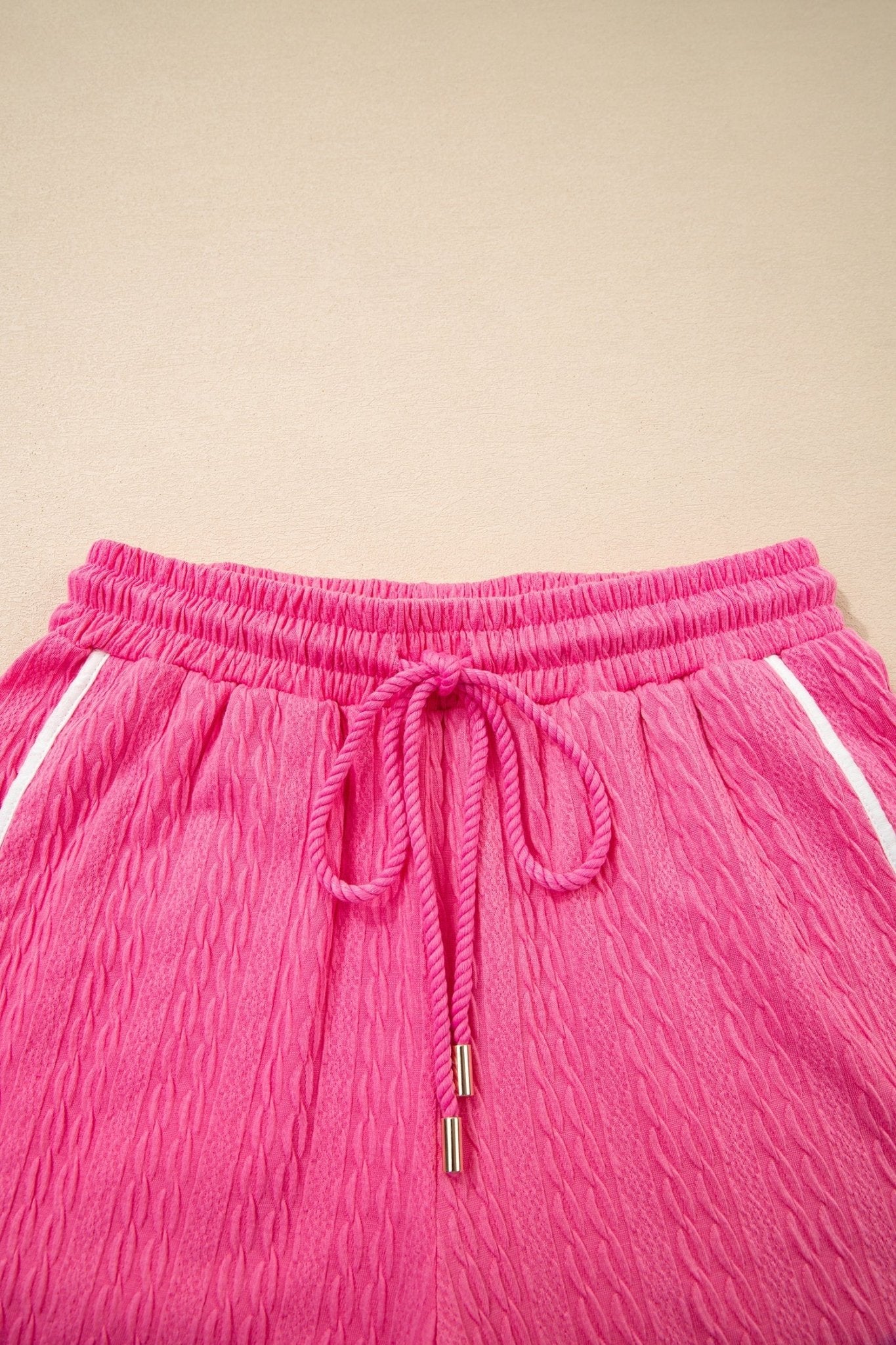 Colorblock Textured Tee & Drawstring Shorts Set - Rooted & Reckless Co.
