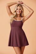 Colorblock Trim Ribbed Pocketed Lined Swim Dress - Rooted & Reckless Co.