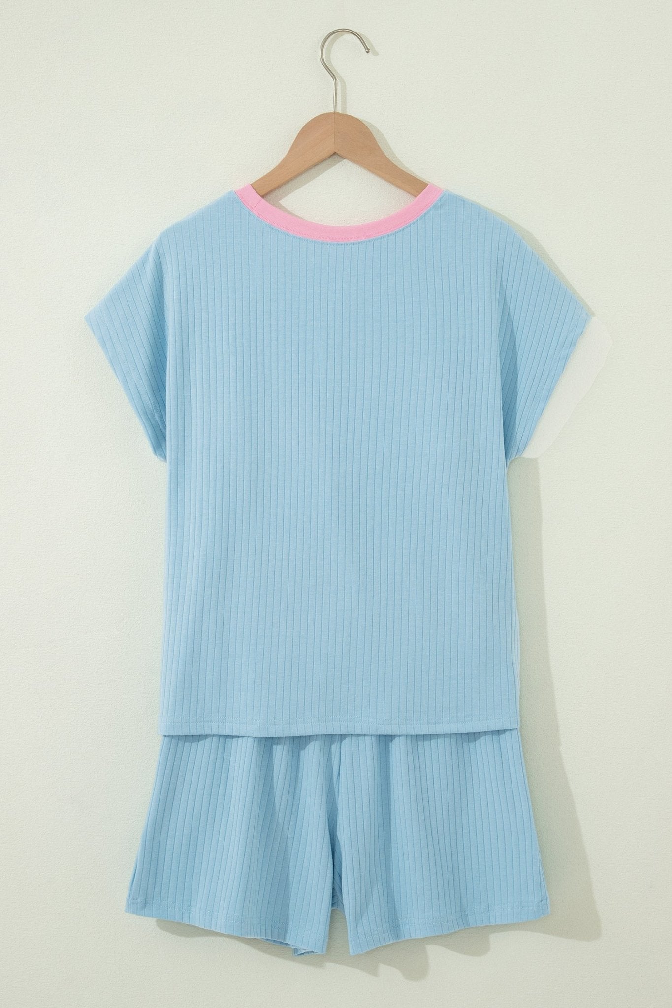 Colorblock Trim Ribbed Top & Shorts Set - Rooted & Reckless Co.