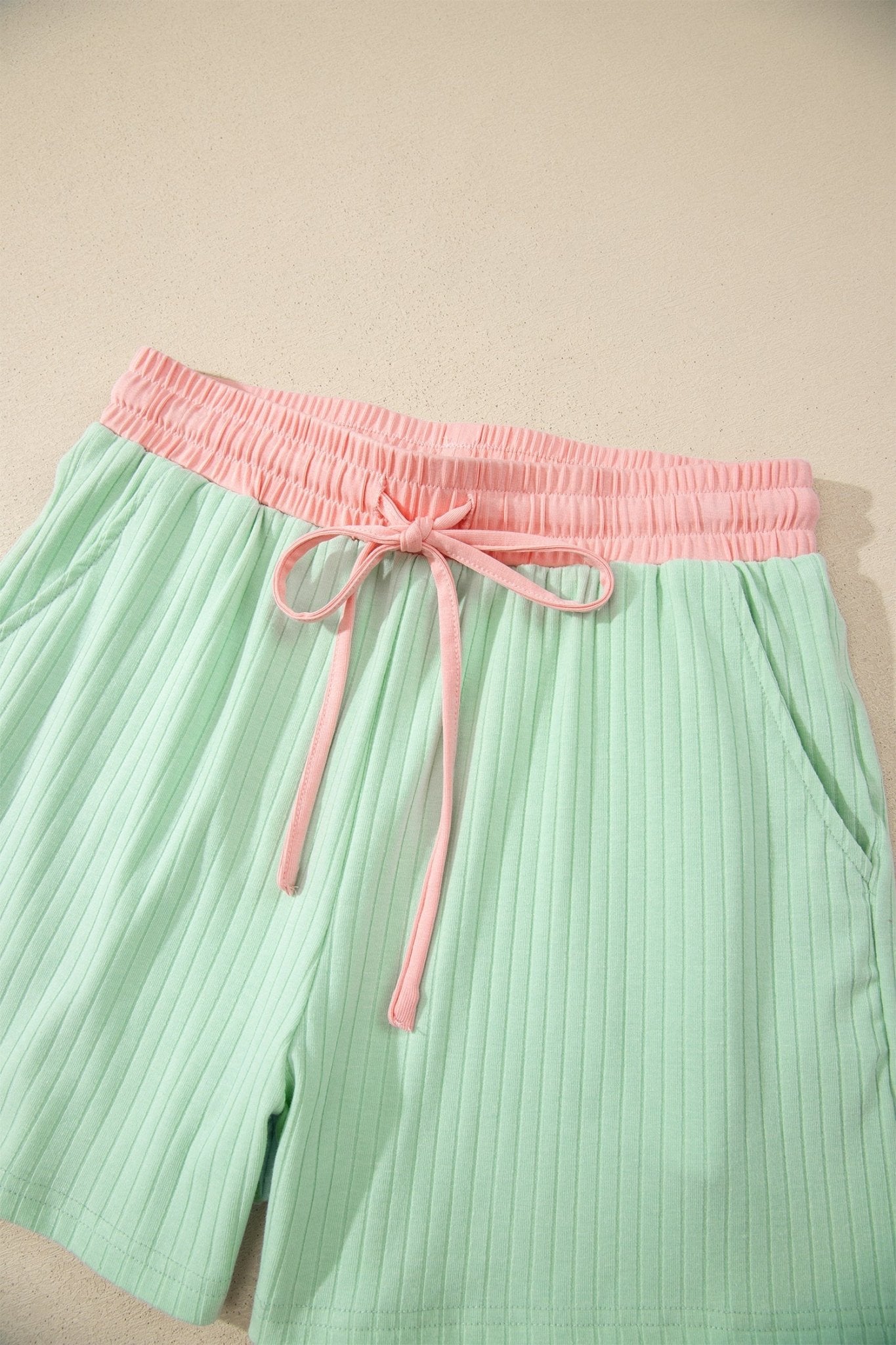 Colorblock Trim Ribbed Top & Shorts Set - Rooted & Reckless Co.
