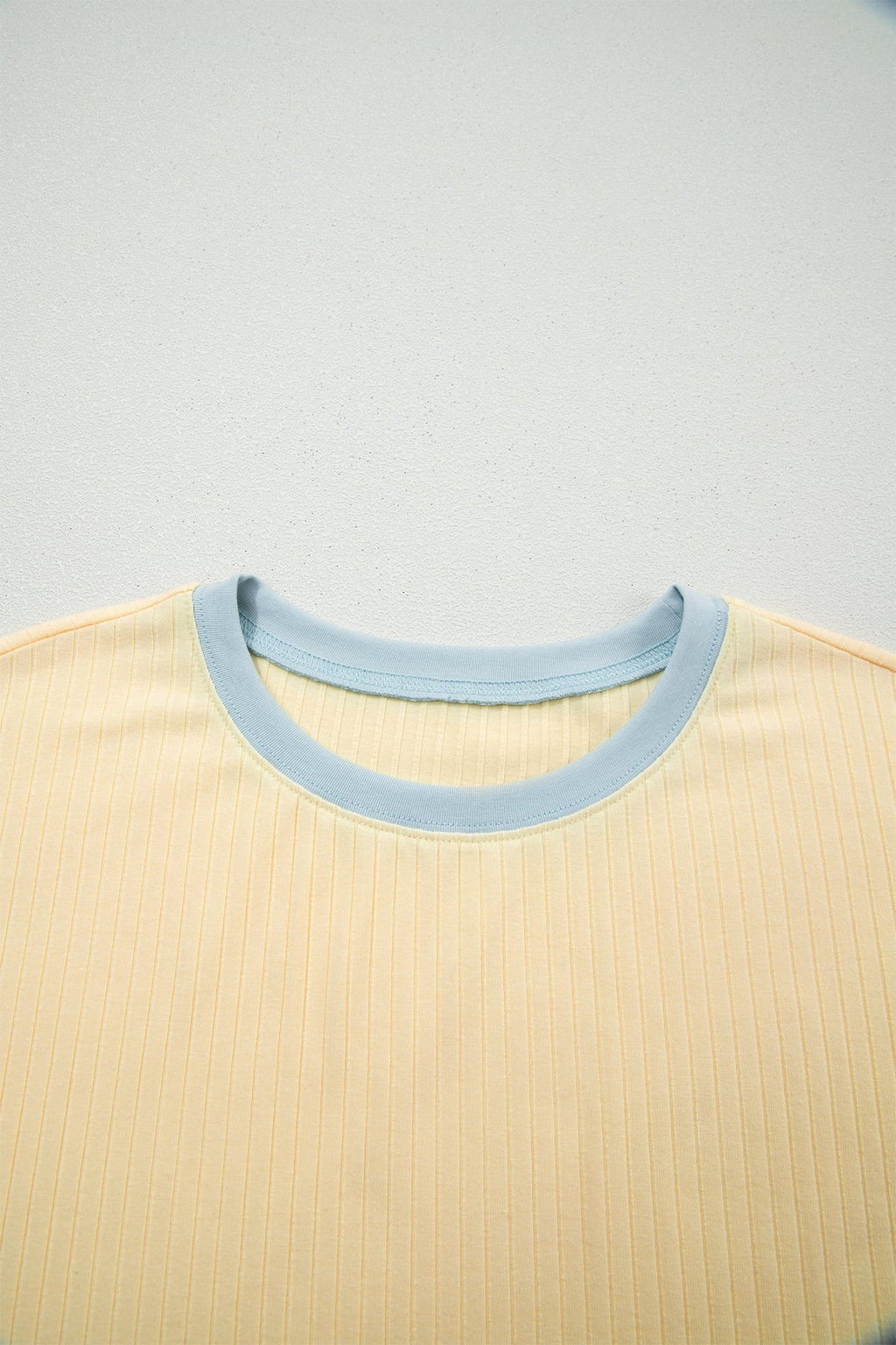 Colorblock Trim Ribbed Top & Shorts Set - Rooted & Reckless Co.