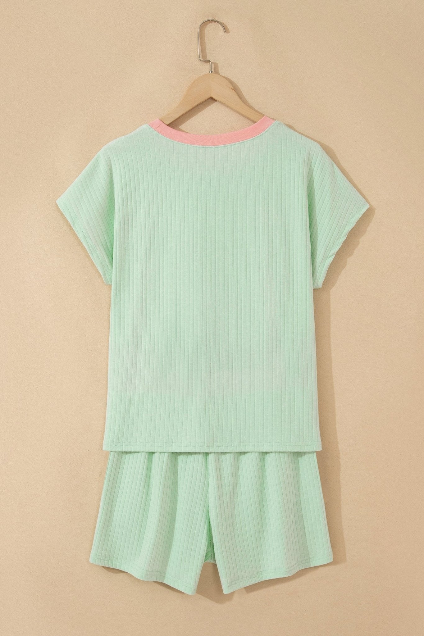 Colorblock Trim Ribbed Top & Shorts Set - Rooted & Reckless Co.