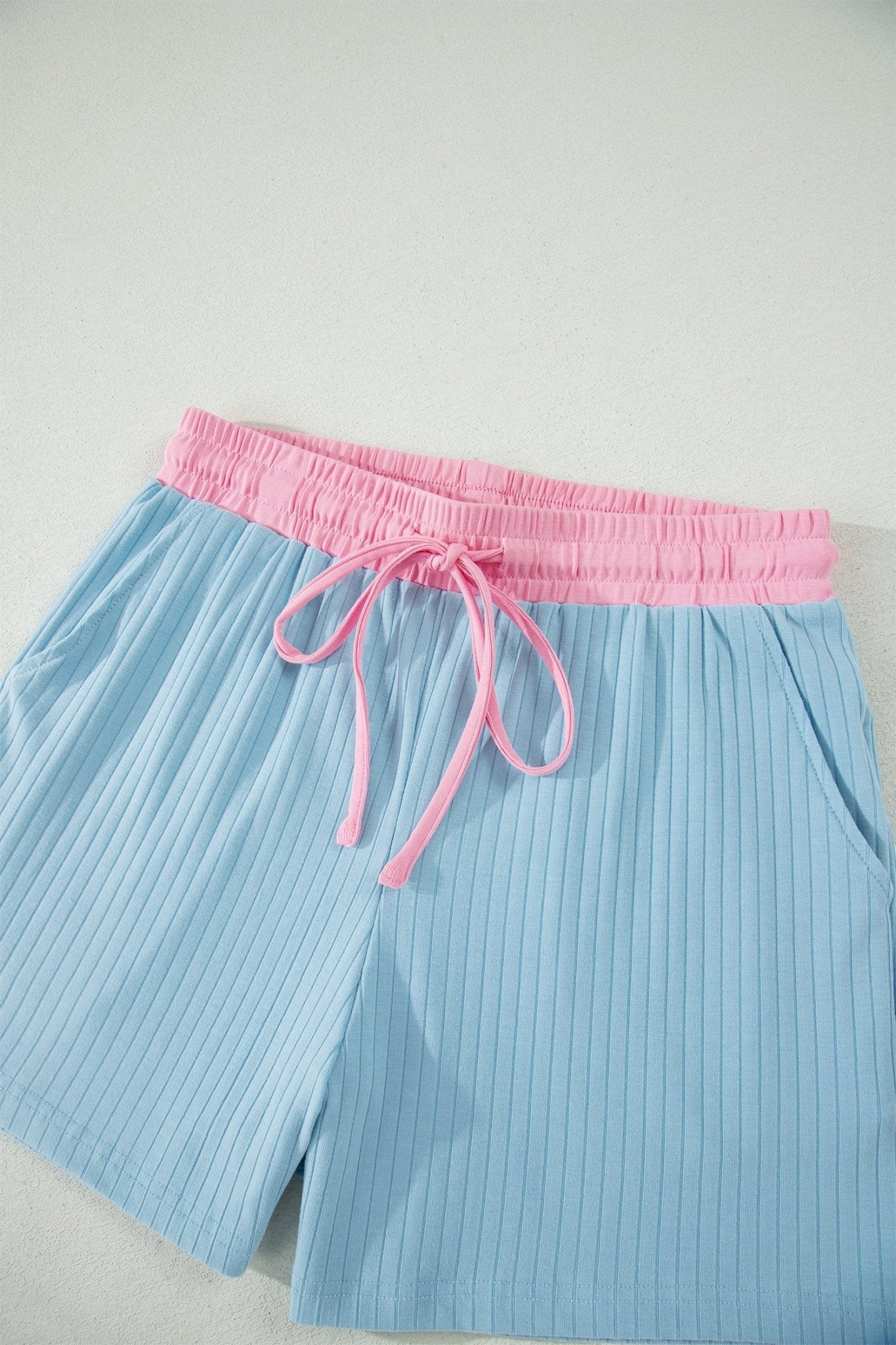 Colorblock Trim Ribbed Top & Shorts Set - Rooted & Reckless Co.